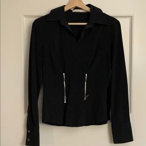 Black fitted Karen Millen blouse